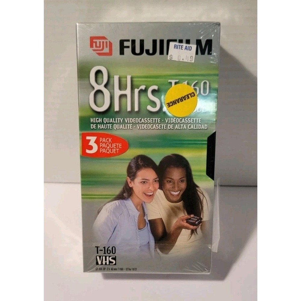 FUJIFILM T-160 EP Mode VHS Tape (2) Pack-8 Hours VHS-NEW /‎ SEALED